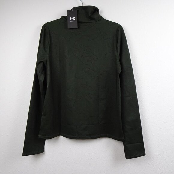 Under Armour Funnel Neck Top Women's Size M Green Camo Cold Weather Loose Fit - Picture 4 of 7